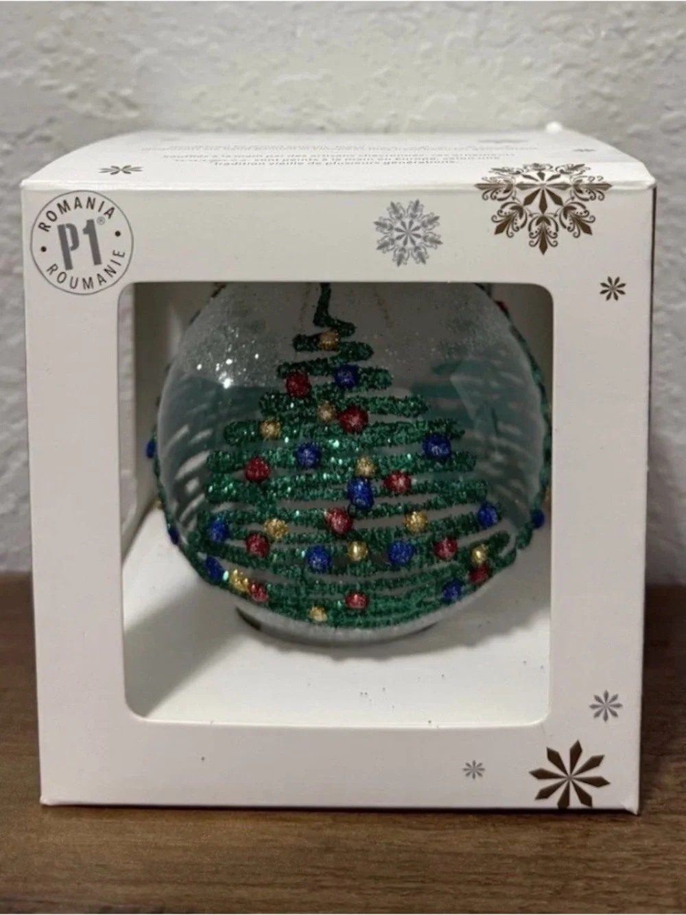 Pier 1 Imports Romanian Hand Blown Glass Christmas Tree Ornament